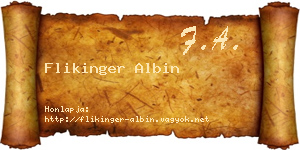 Flikinger Albin névjegykártya